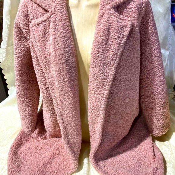 BOOHOO Cosy Pink Winter Teddy Fur Winter Jacket Coat - Picture 4 of 6